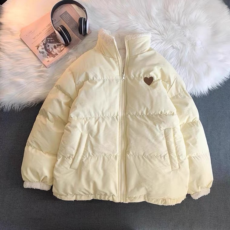 Cotton-Padded Clothes Women's Bread Clothes Women's Design Sense Niche Korean Cotton-Padded Clothes Fleece-Lined Thickened Two-Sided Wear Gentle Milk Sweet Cotton-Padded Jacket