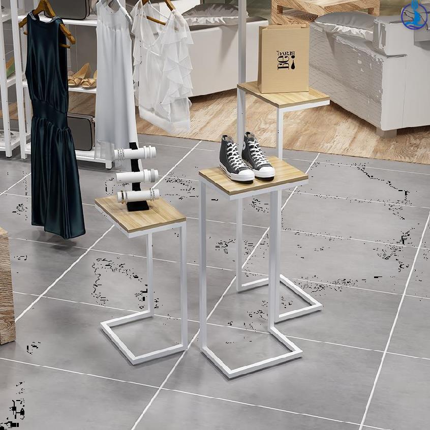 橱窗展示台木质地台包包架童装落地式童装店摆台商场宣传专柜北欧