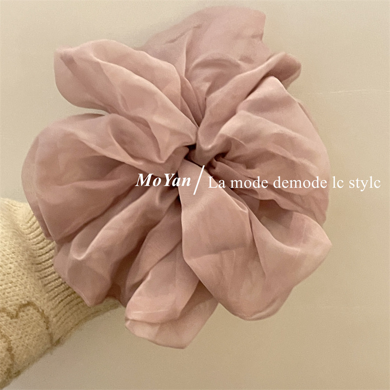 Internet Celebrity Oversized Cloth Hair Ring Lazy Fluffy Large Intestine Ring Headband Female 2023 New Elegant Hair Rope Rubber Band