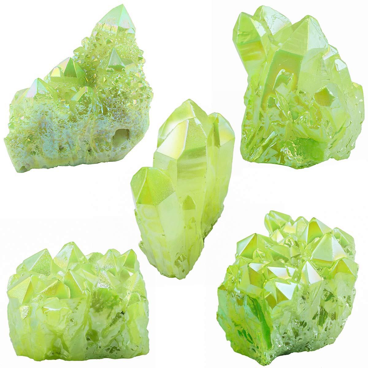 天然电镀七彩虹绿色水晶簇原石 跨境电商厂家直销家居装饰摆件