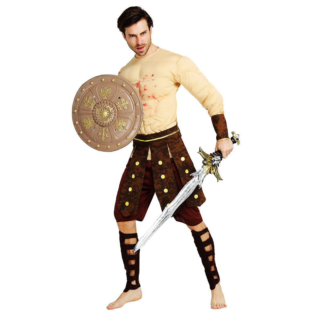 万圣节服装cosp舞会中世纪古罗马斯巴达武士衣服凯撒大帝男女战士