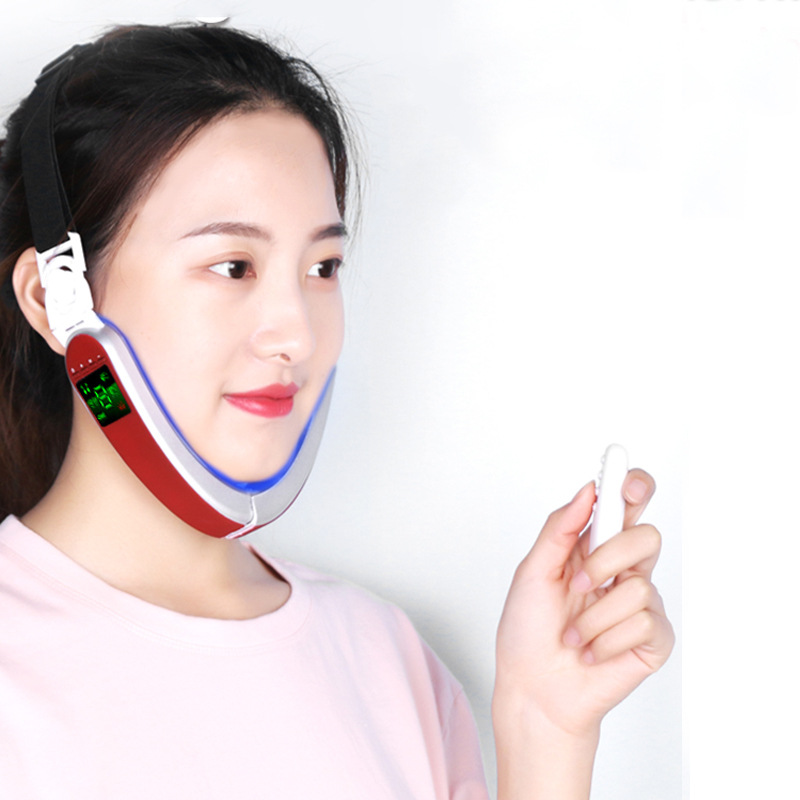 跨境热销v脸智能面部按摩仪去双下巴红光蓝光提拉紧致瘦脸神器