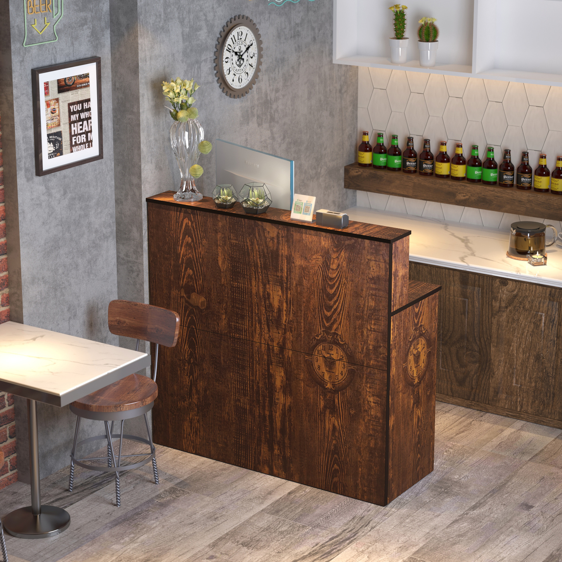 接待台多功能便利店柜台简约现代小吧台商用简约现代欧式家用吧台桌