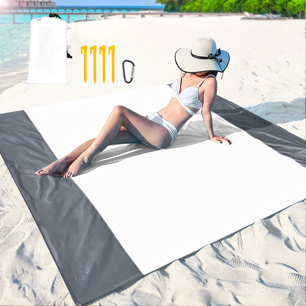 Outdoor Camping Mat Beach Leisure Pocket Portable Picnic Mat Picnic Blanket Waterproof Beach Mat Pure White Thermal Transfer Printing