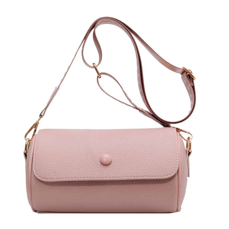 Special-Interest Design Bag Women's Bag 2023 Spring/Summer New Wide Shoulder Strap Crossbody Bag High-Grade Western Style Popular round Bag