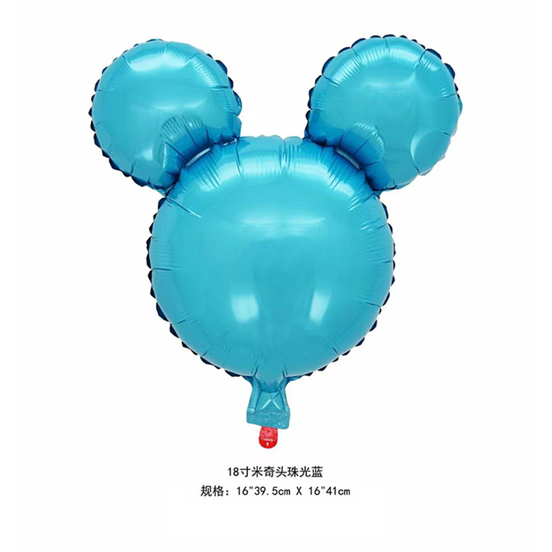 New Cartoon Mickey Mouse Balloon 18-Inch Mickey Headwear Aluminum Balloon Children's Birthday Party Gathering Decorations Arrangement