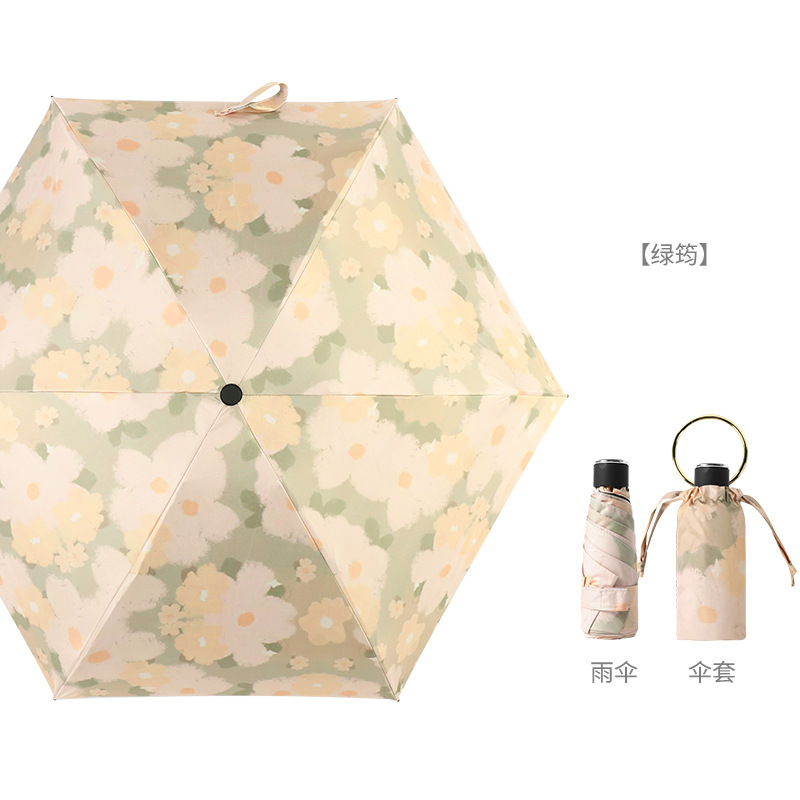 Bracelet Five-Fold Umbrella Vinyl Sun Umbrella Sun Protection UV Protection Small Portable Pocket Sun Umbrella Mini Sun Umbrella