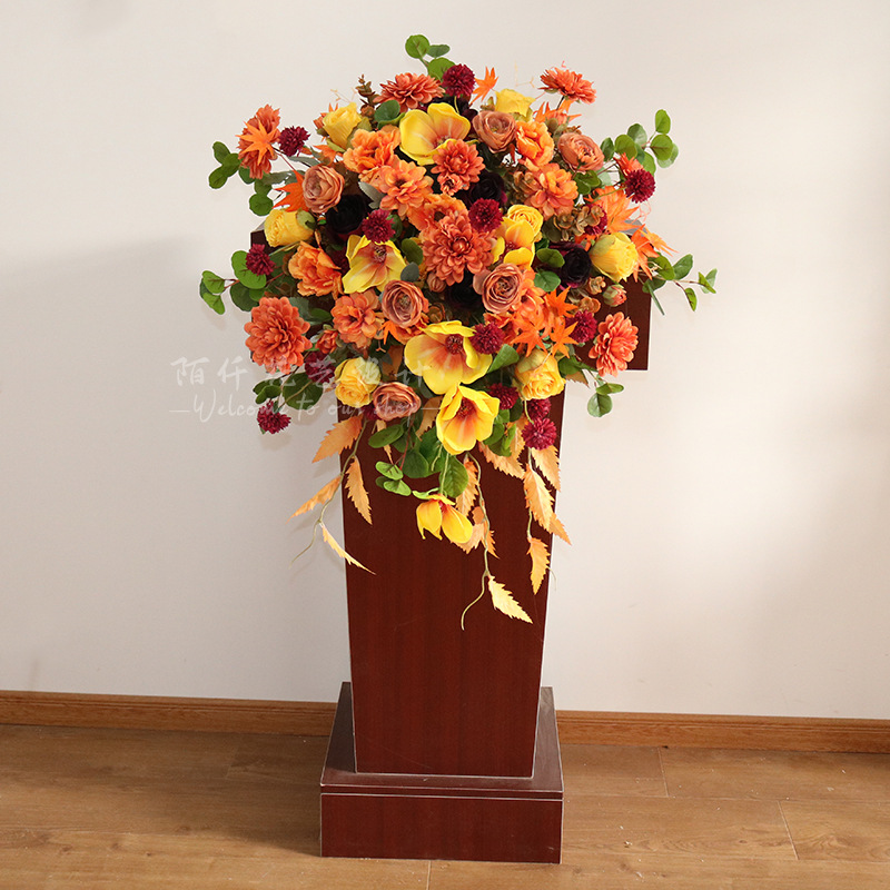 演讲台花仿真垂吊花艺讲座会议发布会桌花活动布置花艺摆放花卉花