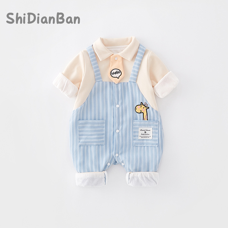 Baby Autumn Clothes Long Sleeve 0-3 Months Baby Boy out Romper 6 Cartoon Full Moon Newborn Jumpsuit Spring and Autumn Baby Clothes