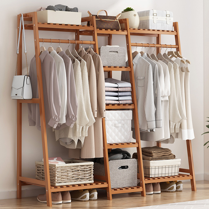 衣橱落地家用衣柜收纳柜简易实木储物宿舍儿童经济型小型卧室衣架