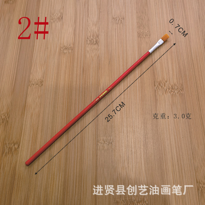 Source in Stock No. 1-12 Red Rod Nylon Wool Oil Painting Brush Single Boxed Oil Painting Brush Paint Repair Brush