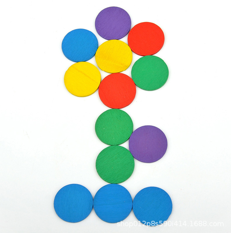 50片圆形积木益智玩具形状片圆片小生学数学教具儿童diy智力拼图