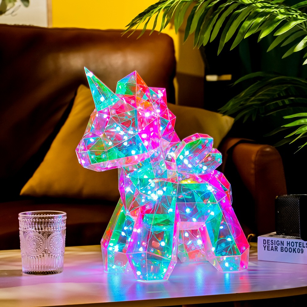Controlled Cross-Border Magic Unicorn Luminous Birthday Gift Lover Light Dream Internet Celebrity Qixi Doll Gift