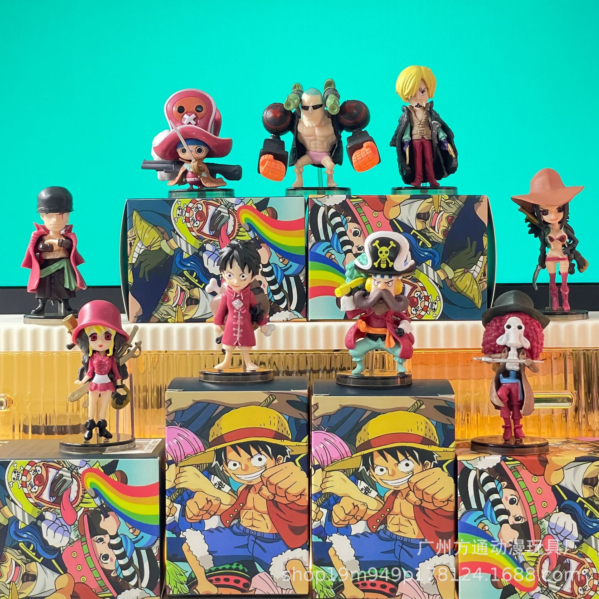 9款红衣海贼王手办盲盒 航海王路飞扭蛋公仔模型儿童玩具蛋糕摆件