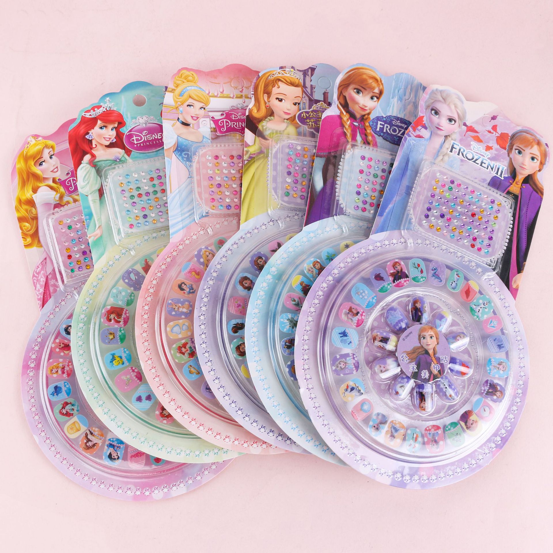 Puzzle DIY Nail Stickers New Children's Nail Stickers Princess Elsa Exquisite Children's Nail Stickers Nail Stickers Set Wholesale