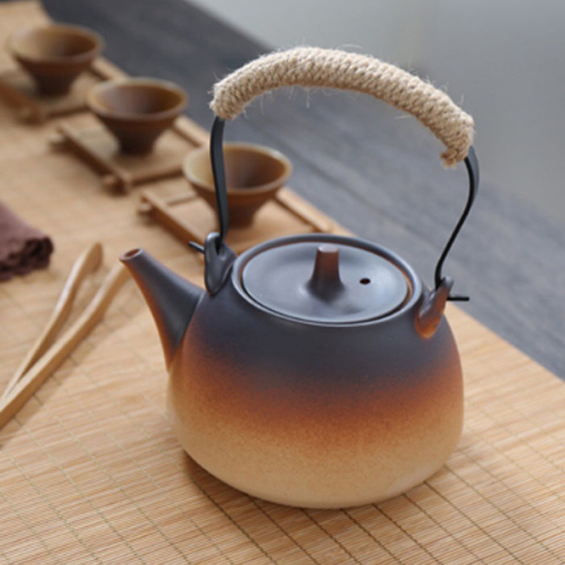 烧水壶 家用电陶壶煮茶壶提梁柴烧茶壶单壶功夫茶具陶瓷壶碳烧