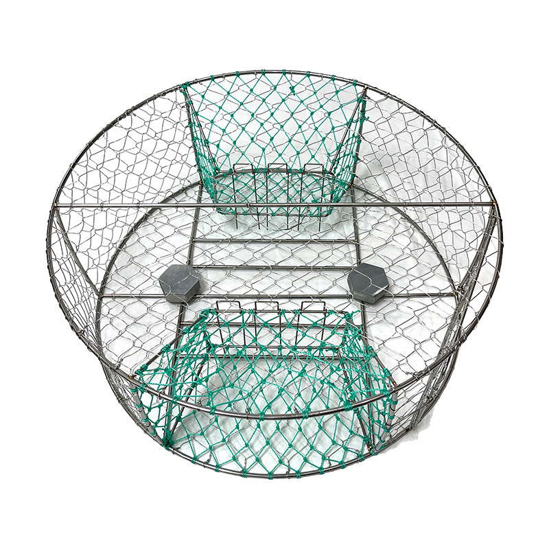 三驰304不锈钢材质 螃蟹笼 捕蟹笼两入口自动关门设