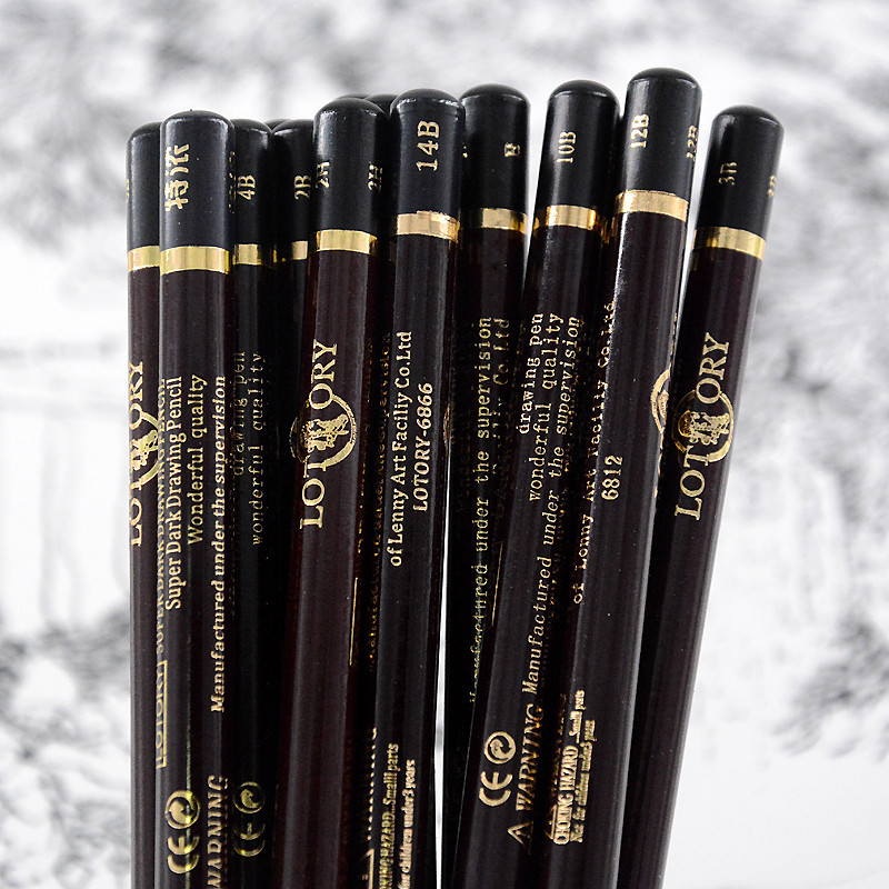 老人头素描铅笔炭笔美术生学生专用绘画画笔2b4b6b12b14b速写笔