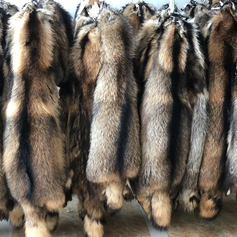 文登本色红貉子皮个大毛大加工毛领帽条加工毛球成品皮草衣服辅料