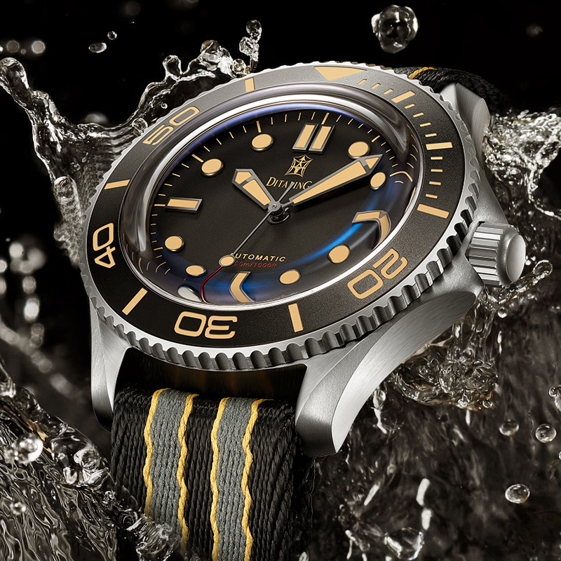 ditaling品牌手表钛合金水鬼深度防水夜光男士机械表抖音爆款货源