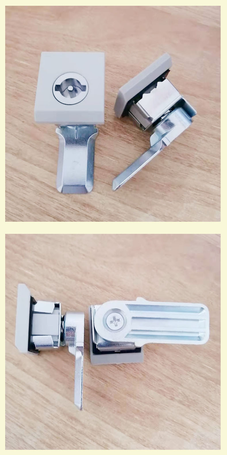 ms813四角方形锁机箱机柜门锁压缩式转折锁防水船用锁锌合金塑料