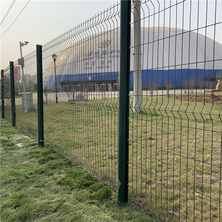 桃型柱三角折弯护栏网公路护栏网小区庭院景观护栏铁丝网