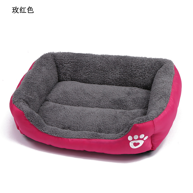 Four Seasons Universal Pet Bed Candy Color Square Kennel Teddy Pomeranian Mat Pp Cotton Pet Bed Factory Wholesale