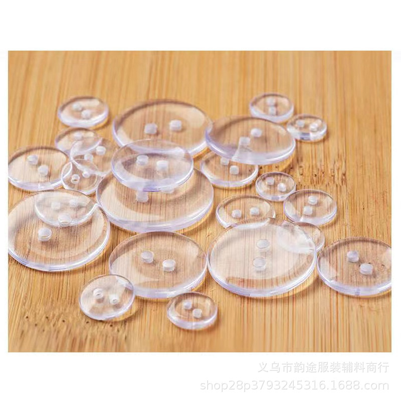 Shirt Button Resin Bread round Button Elastic Cord with Buttonholes Adjustable Buckle Two-Eye Bread Hand Sewing Button