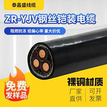 ZR-YJV细钢丝铠装电力电缆3芯裸铜材质阻燃抗冻工程项目建设电缆