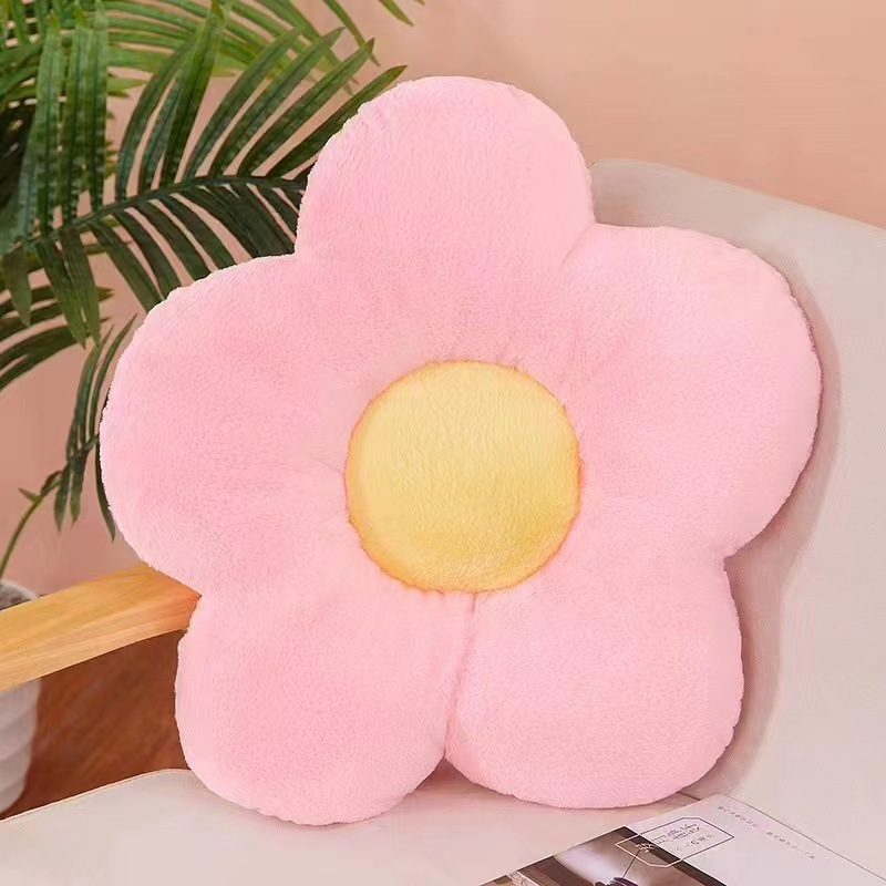 Cross-Border Little Daisy Flower Cushion Flower Plush Pillow Seat Cushion Dehaired Angora Afternoon Nap Pillow Backrest Cushion Wholesale