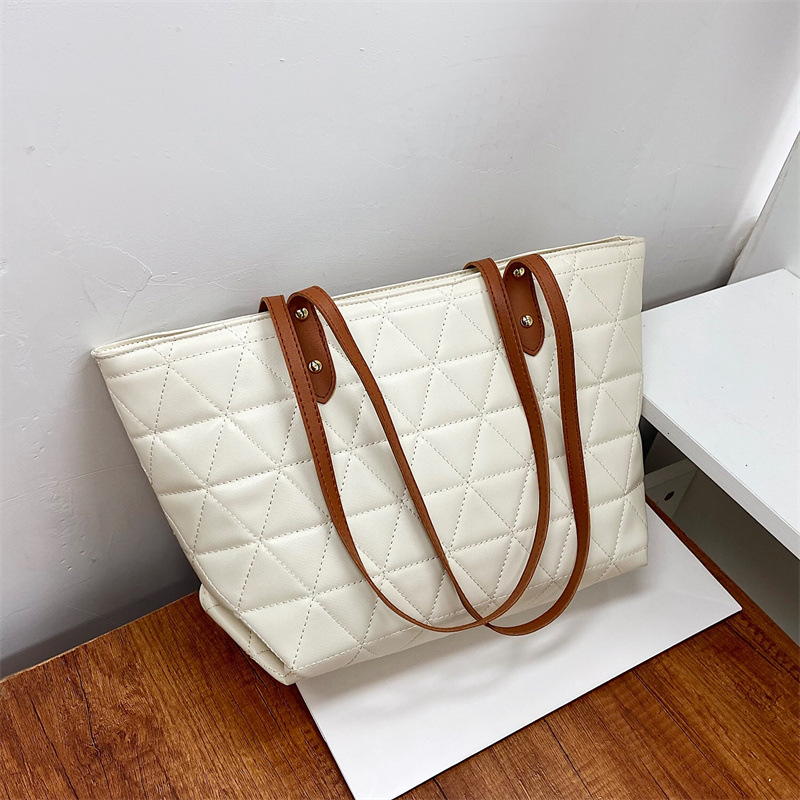 Rhombic Women's Large Capacity Bag Women's 2023 Casual New Fashion Shoulder Bag Casual Simple Underarm Bag
