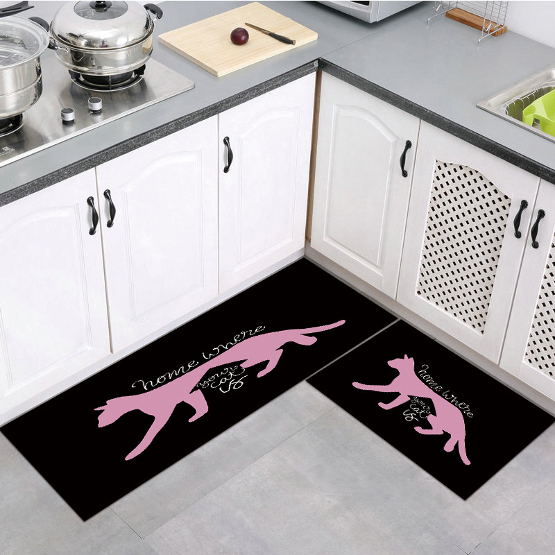 Absorbent Non-Slip Cartoon Cat Paw Figure Cross-Border Flannel Floor Mat Carpet Entry Carpet Mats