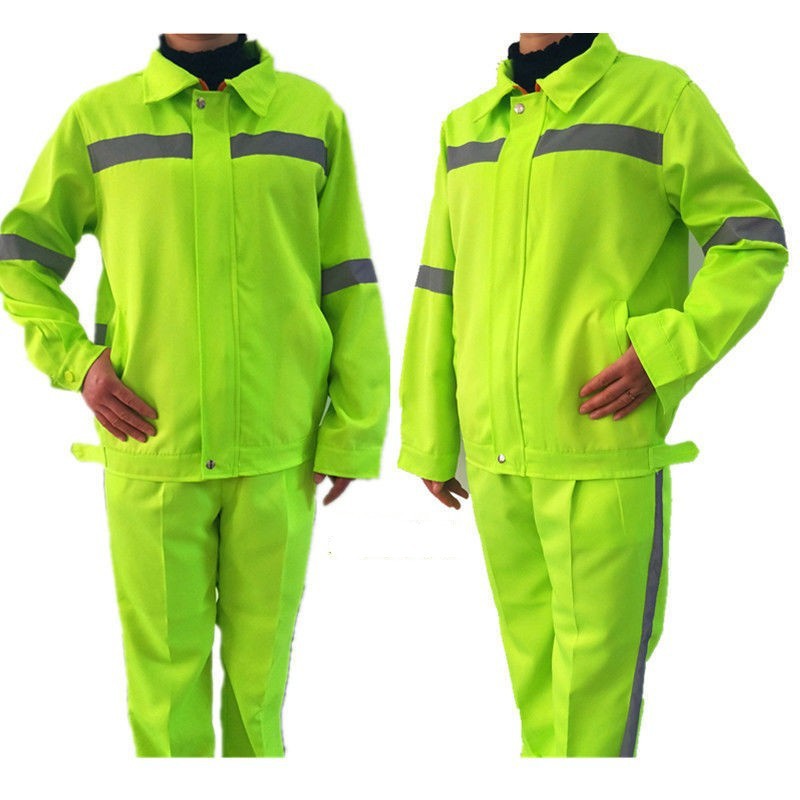 荧光绿环卫工作服反光公路养护套装春秋夏季园林绿化新款保洁帽子
