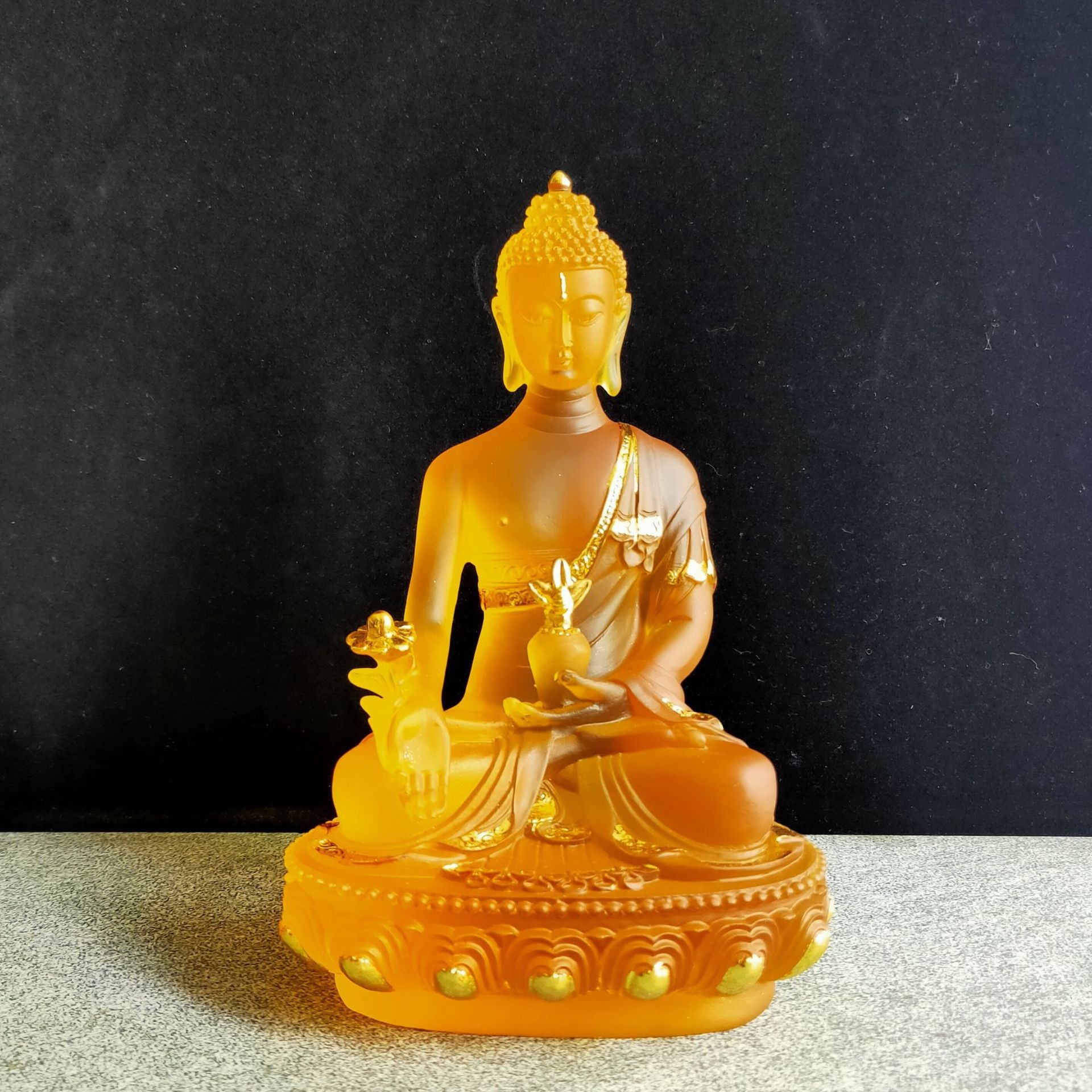 水琉璃七彩药师佛菩萨 尼泊尔佛 寺庙神像佛像批发