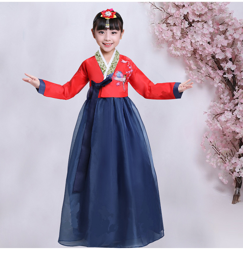 韩国小孩传统古装改良儿童女童韩服女宝宝童装朝鲜族国庆演出服装