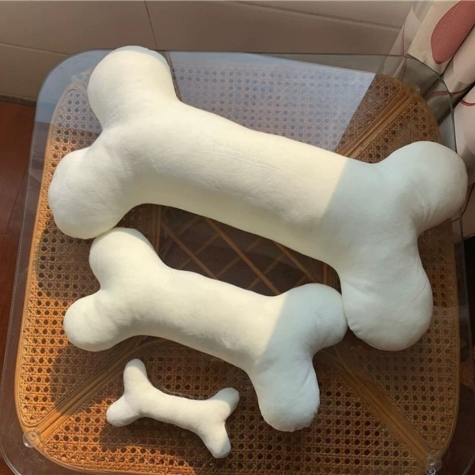 仿真小骨头毛绒玩具狗狗大鸡腿啃咬单身狗骨头狗粮创意抱枕玩偶