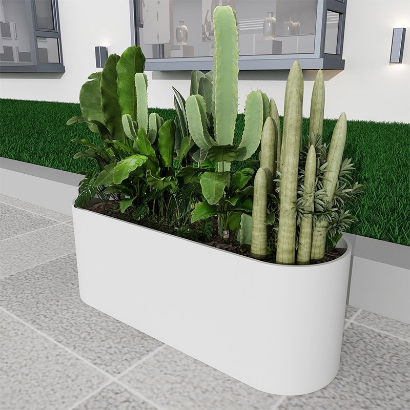 市政街道路组合种植花槽商业工程天桥长条梯形花盆户外玻璃钢花箱