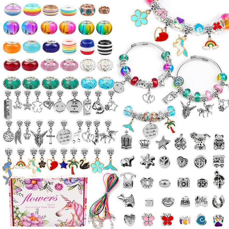 Amazon 1.75cm Box High Children's DIY Bracelet Set Unicorn Cute Jewelry Panjia Bead Bracelet