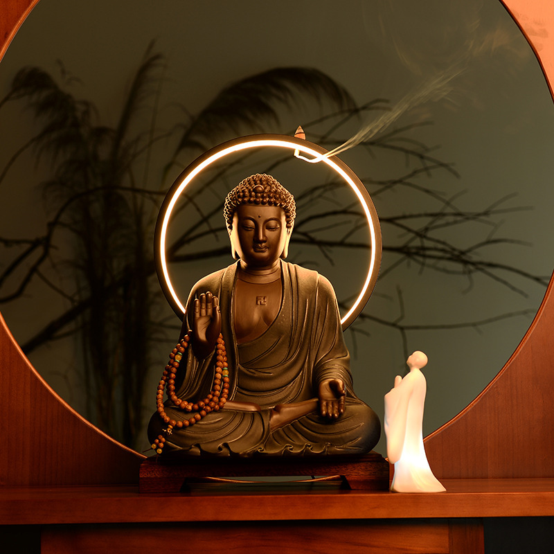 中式大号陶瓷大日如来佛像阿弥陀佛禅意摆件客厅家居镇宅工艺摆设