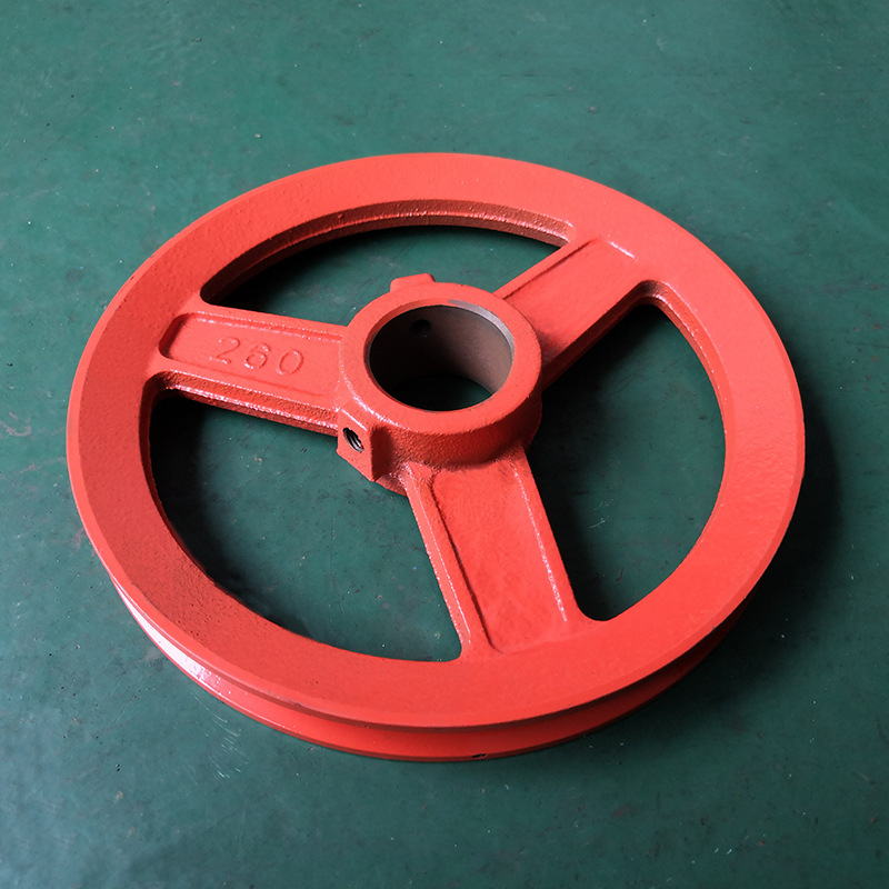 工厂直供铸铁三叉款c260皮带轮三角皮带轮圆带轮五角带轮输送带轮