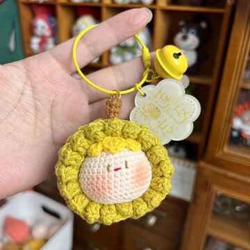 现货成品钩织包包钥匙挂件毛线钩针榴莲团子挂件金属钥匙扣-阿里巴巴