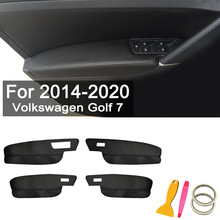 适用于大众高尔夫7汽车改装门扶手皮套 Golf 7 高7门板包皮 跨境