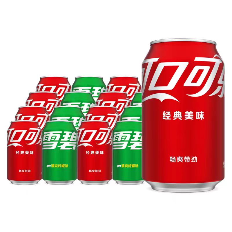 可口可乐330ml*24罐装整箱芬达雪碧经典胖罐可乐碳酸