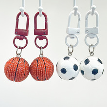 创意足球钥匙扣仿真迷你篮球挂件亚克力纪念品挂饰活动小礼品批发