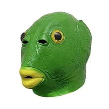 同款绿鱼人绿头鱼头套搞怪搞笑皮卡丘鱼头怪面具沙雕面罩
