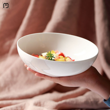 文扬白色骨瓷碗套装组合日式家用菜碗汤碗面碗沙拉碗创意个性浅碗