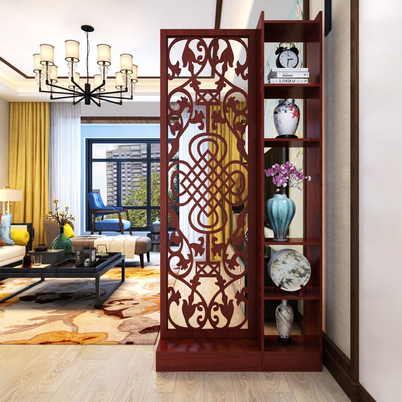 新中式屏风隔断客厅卧室酒店办公室简约现代座屏移动实木装饰玄关