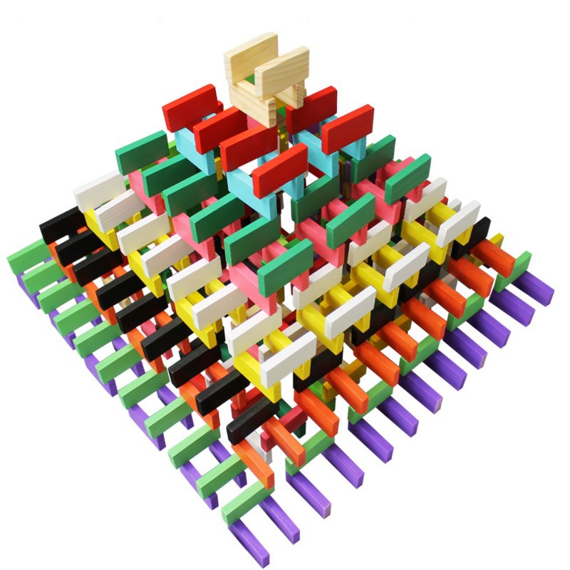 多米诺骨牌实木老师推荐幼儿园单色特大号6厘米益智有趣3-5岁包邮