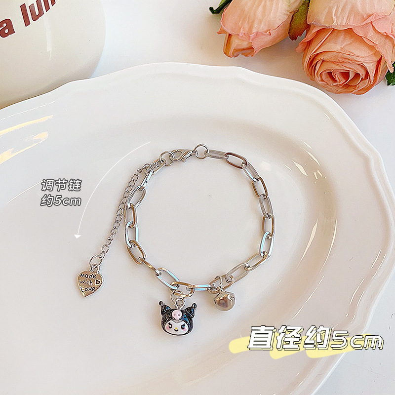Sanrio Bracelet Female Wholesale Cartoon Couple Adjustable Bracelet Bell Cute Dog Gift Student Girlfriends