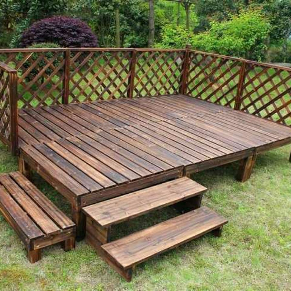 防腐木地板室外院子户外露台木板花园庭院平台自铺碳化木地台室外